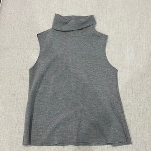 Heather gray Zara sleeveless turtleneck sweater